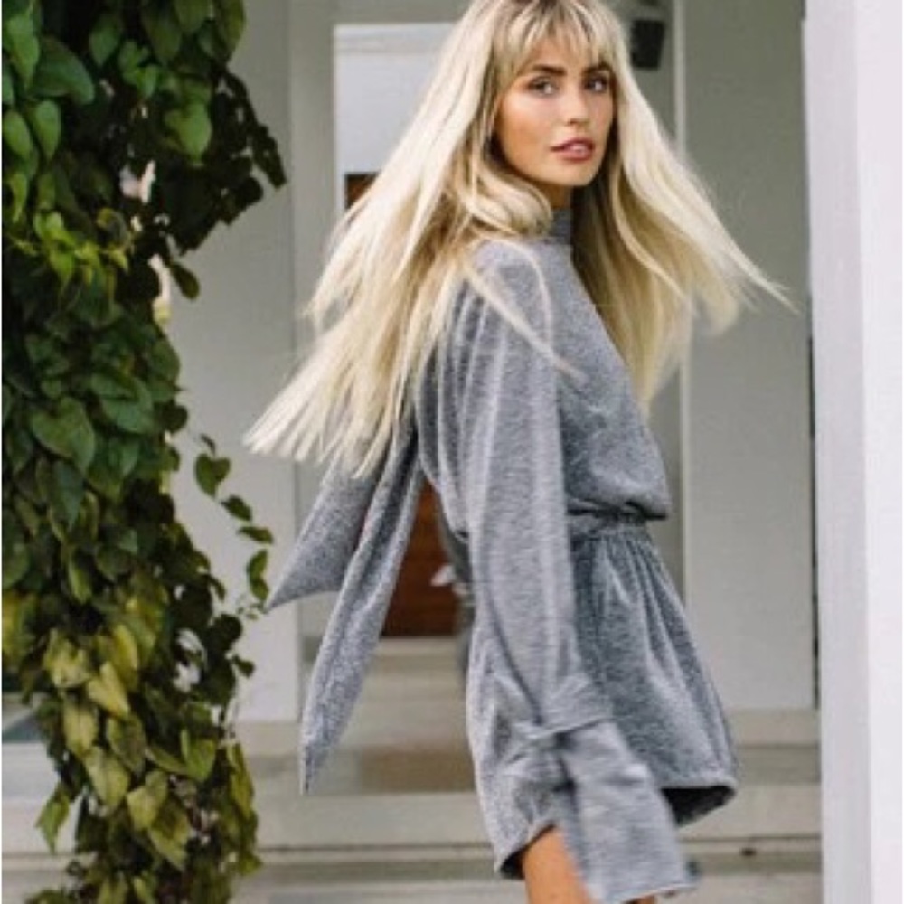 NWT MLM Label Silver Lurex Sintra Romper